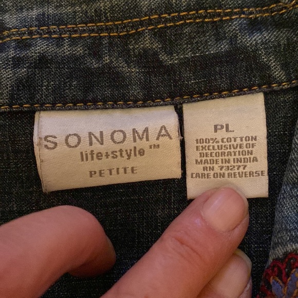 Vintage Sonoma “lifestyles” embroidered jeans over shirt size PL - Picture 7 of 7